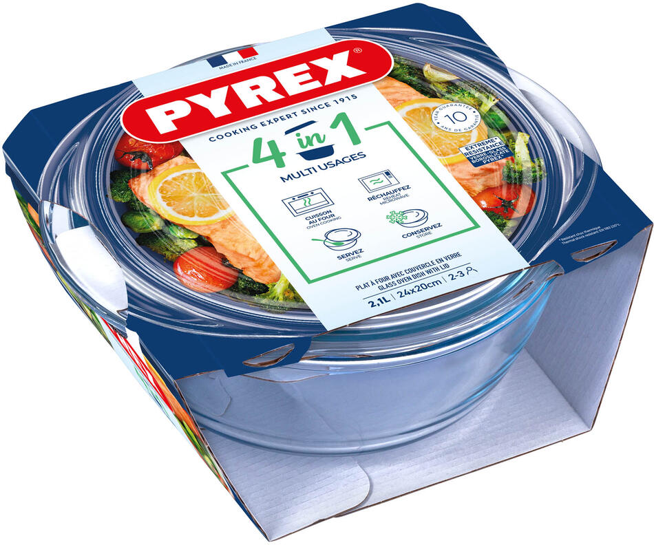Skleněná zapékací mísa Pyrex s víkem ?20cm/2,1l
