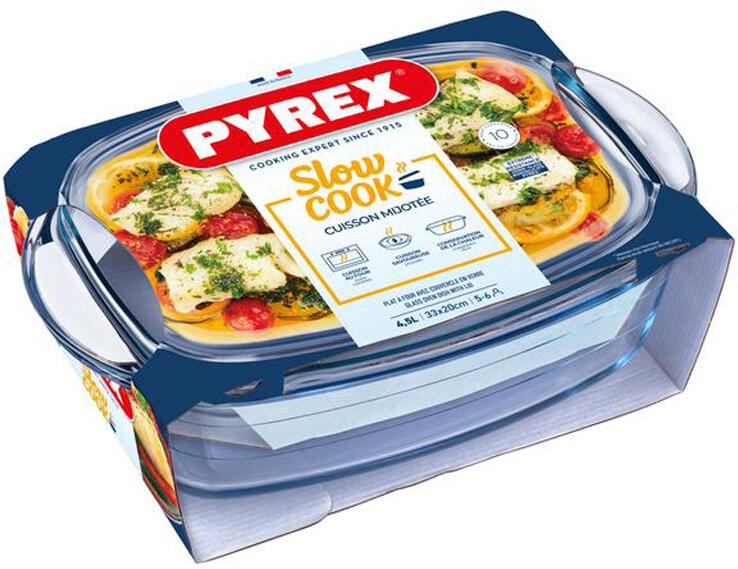 Skleněná zapékací mísa Pyrex s víkem 33x20cm/4,5l