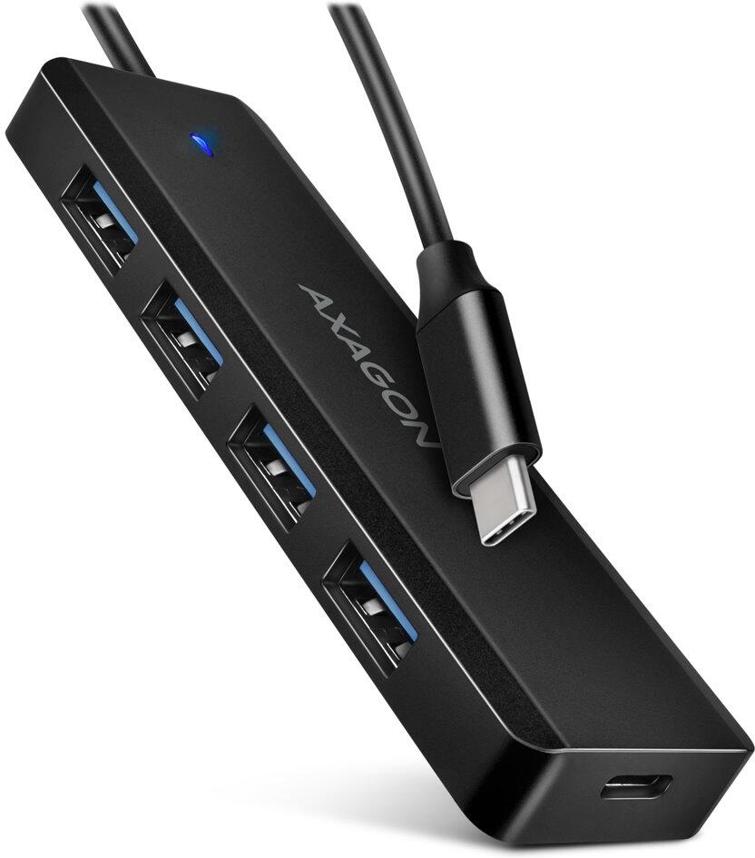 AXAGON cestovní hub USB-C / HUE-C1C / USB 3.2 Gen1 / 4x USB-A / 1x USB-C / 0,19m