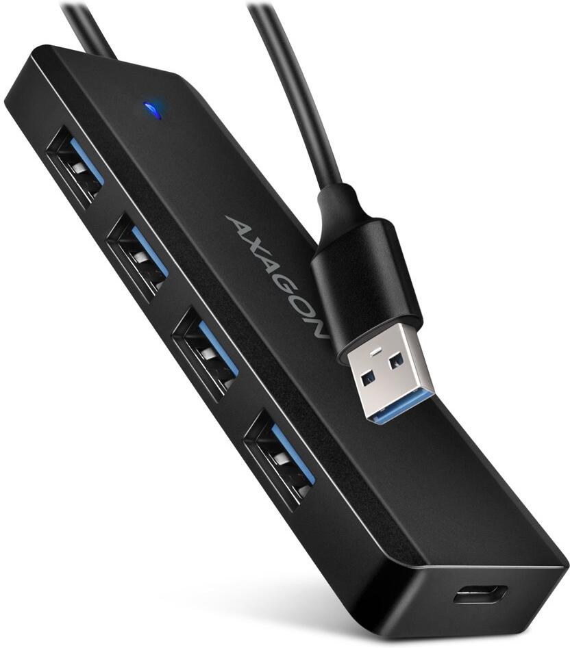 AXAGON cestovní hub USB-A / HUE-C1A / USB 3.2 Gen1 / 4x USB-A / 1x USB-C / 0,19m