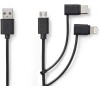 Kabel 3 v 1 NEDIS CCGL60620BK10