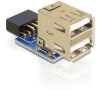 Delock USB pin konektor samice > 2 x USB 2.0 samice - nahoru (41825)