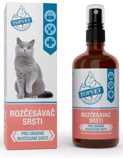 Rozčesávač srsti pro kočky TOPVET 100ml