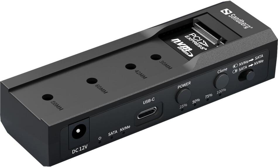 Sandberg USB 3.2 Cloner + Dock for M2 + NVMe + SATA, externí čtečka (136-49)