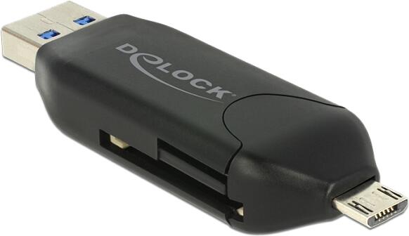 Delock Micro USB OTG čtečka karet + USB 3.0 A male (91734)