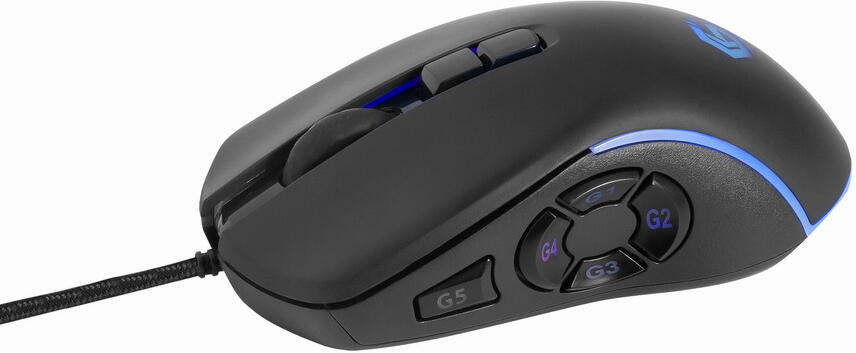 Myš GEMBIRD RAGNAR RX500, podsvícená, 6 tlačítek, černá, 7200DPI, USB