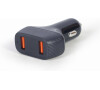 Nabíječka do auta, 2x USB, fast charger, QC3.0, 36 W, černá