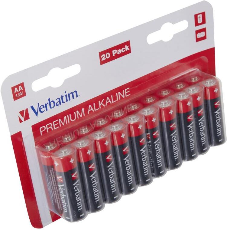 Alkalické AA /LR6/ baterie 20ks/pack Verbatim (49877)