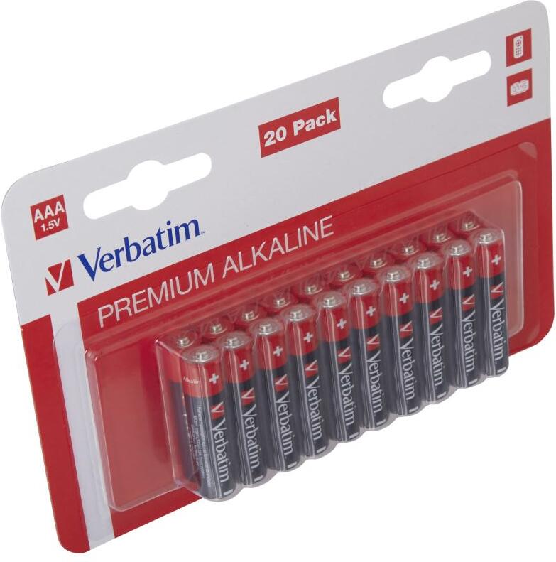 Alkalické AAA /LR03/ baterie 20ks/pack Verbatim (49876)
