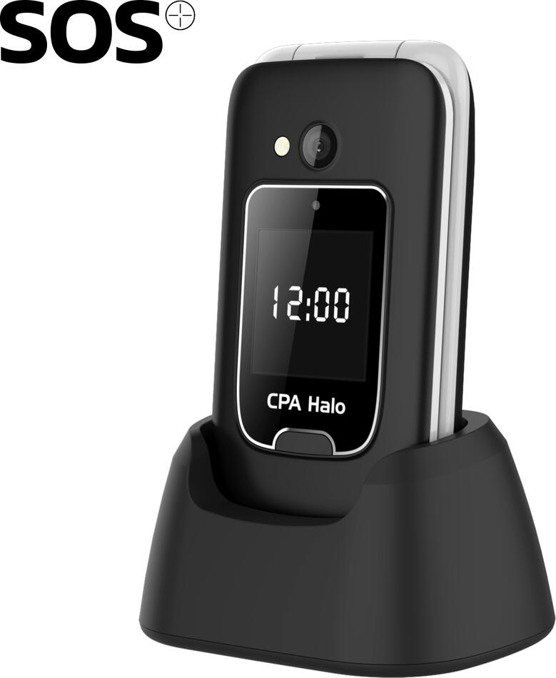 Telefon CPA Halo 25 Senior černý s nabíjecím stojánkem
