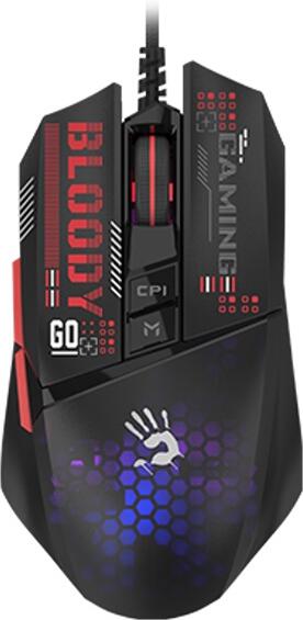 A4tech BLOODY W60 Max Mini, RGB podsvícená herní myš, 12000 DPI, černá, USB