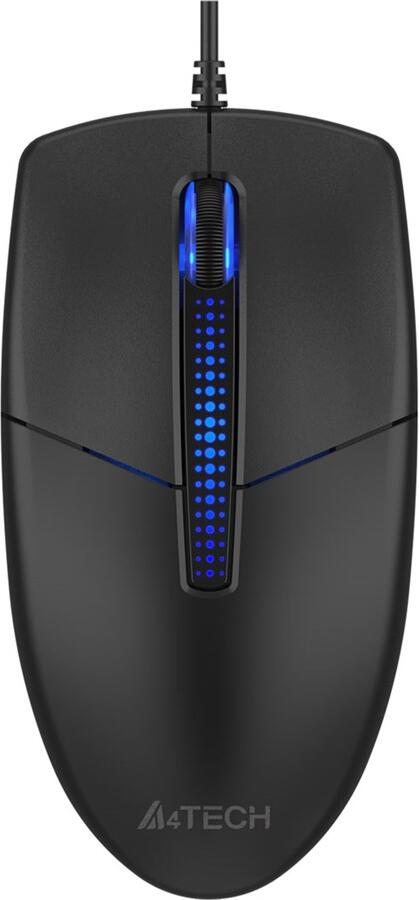 A4tech N-530S, podsvícená kancelářská myš, 1200 DPI, USB, černá (N-530S-BK)