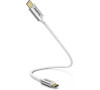 Hama kabel USB-C 2.0 typ C-C 0,2 m, opletený, bílý