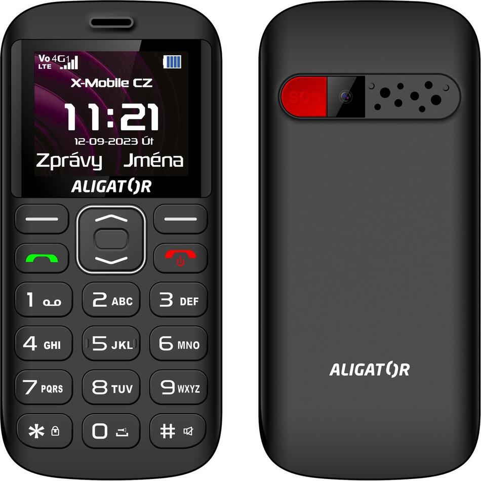 Mobilní telefon ALIGATOR A720 4G Senior, černý