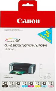 Inkoustová náplň Canon CLI-42 Multi Pack originální - černá/šedá/červená/modrá/žlutá