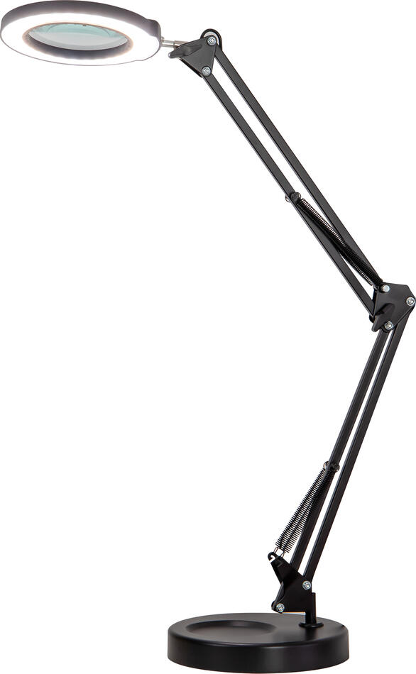 LED stmívatelná stolní lampička s lupou IMMAX ZOOM 12W/5V černá