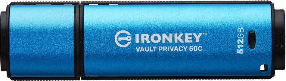 Kingston Ironkey Vault Privacy 50C/512GB/USB 3.2/USB-C/Modrá (IKVP50C/512GB)