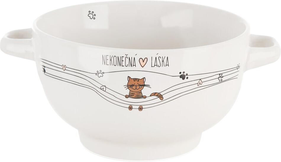 Miska NEKONEČNÁ LÁSKA kočka s uchy pr. 14 cm Orion