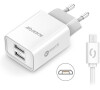 Aligator CD ALI MicroUSB 2xUSB výst. 2,4A, smart IC, bílá
