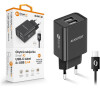 Aligator CD ALI USB-C 2xUSB výstup, 2,4A, smart IC, černá