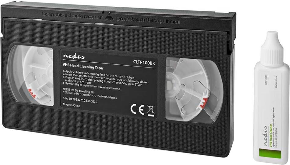 NEDIS čistič hlav VHS kazet/ 20 ml/ černý (CLTP100BK)