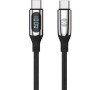 Kabel s LCD Forever USB-C/USB-C 1m 100W černý