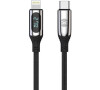 Kabel s LCD Forever USB-C/Lightning 1m 27W černý