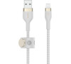 Belkin BOOST CHARGE Lightning/USB-A kabel, 2m, bílý - odolný PRO Flex (CAA010bt2MWH)