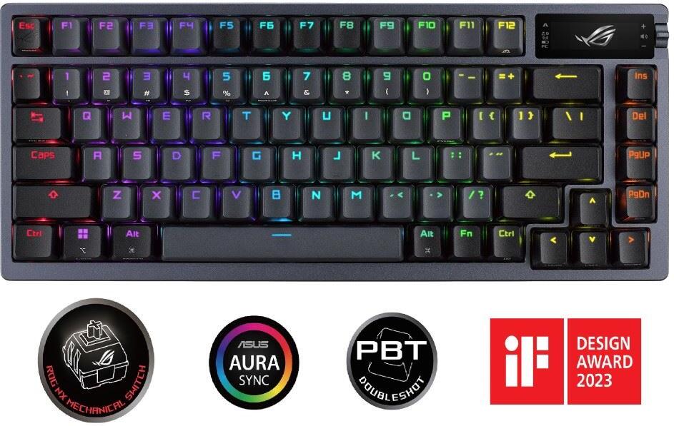 ASUS klávesnice ROG AZOTH, mechanická, Bluetooth, US, černá (90MP0316-BKUA01)