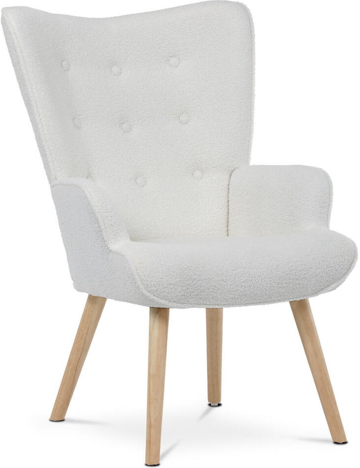 Relaxační křeslo, bílá, látka bouclé, AK-309 WT2 Autronic