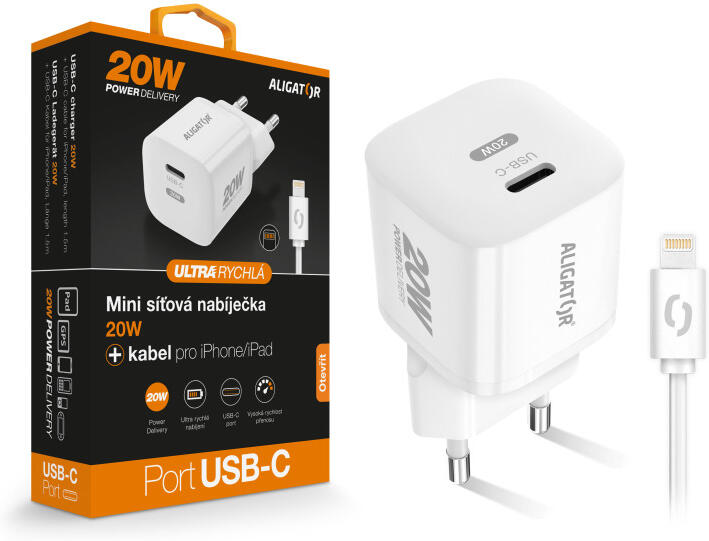 Mini síťová nabíječka Aligator CHPD0018 20W