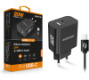 Rychlá nabíječka ALIGATOR PD 20W USB-C, USB-C/USB-C, černá