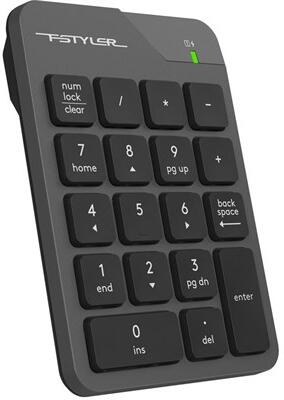 A4tech FSTYLER bezdrátová numerická klávesnice, USB nano, šedá (FGK21C-GY)