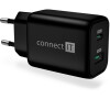 CONNECT IT Wanderer2 GaN nabíjecí adaptér 1×USB-C + 1xUSB-A, 33W PD, černá (CWC-2080-BK)