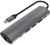 6-portový hliníkový USB-C FIXED HUB Pro, pro notebooky a tablety, šedý