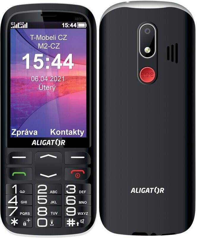 Mobilní telefon ALIGATOR A830 Senior + nabíjecí stojánek, černý