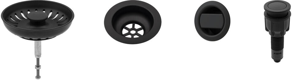 Sinks komponenty pro granit. dřez s exc. ovladačem - černý plast