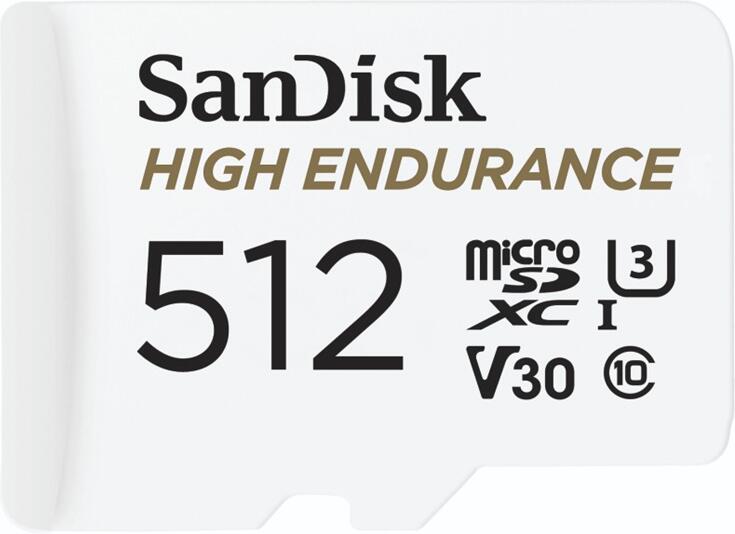 SanDisk HIGH ENDURANCE microSDHC Card 512 GB, s adaptérem