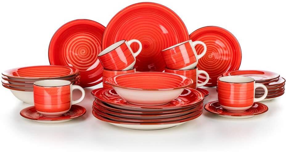 BANQUET Sada jídelní SPIRAL RED, 30 ks (60319754)