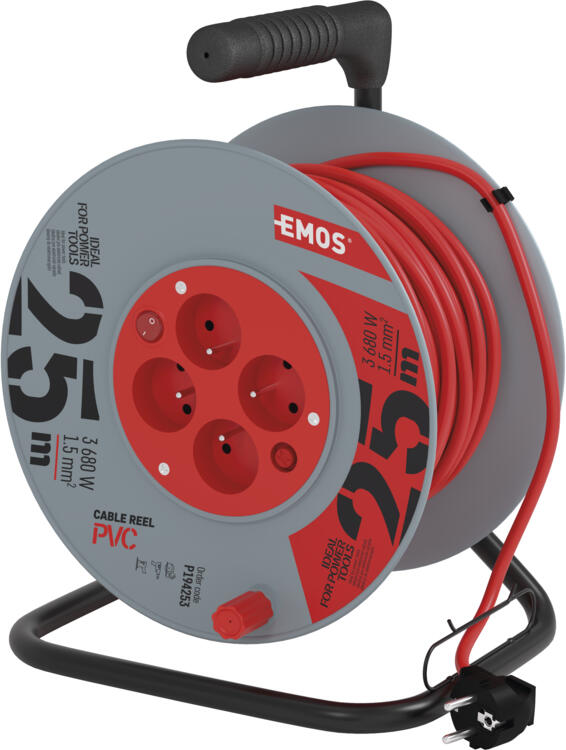 Emos PVC kabel 25M 4Z 1,5MM s vypínačem (1908042512)