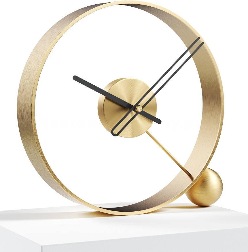 Designové stolní hodiny Mclocks Endless brushed gold/black 32cm