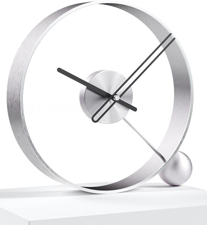 Designové stolní hodiny Mclocks Endless brushed silver/black 32cm
