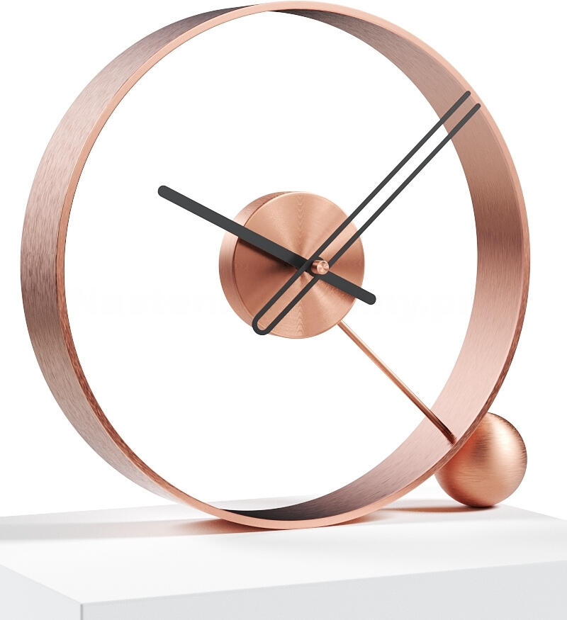 Designové stolní hodiny Mclocks Endless brushed pink/black 32cm
