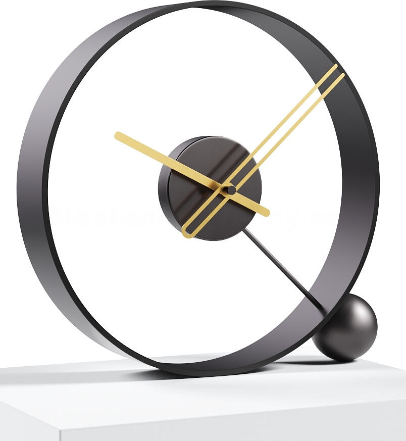 Designové stolní hodiny Mclocks Endless lacquered black/gold 32cm
