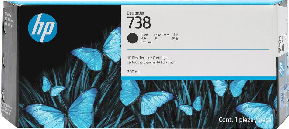HP Inc. HP 738 300-ml Black DesignJet Ink Cartridge (498N8A)