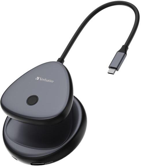 Verbatim Share my Screen WDA-02, bezdrátový adaptér USB-C s rozbočovačem 4K, černá/šedá (32147)