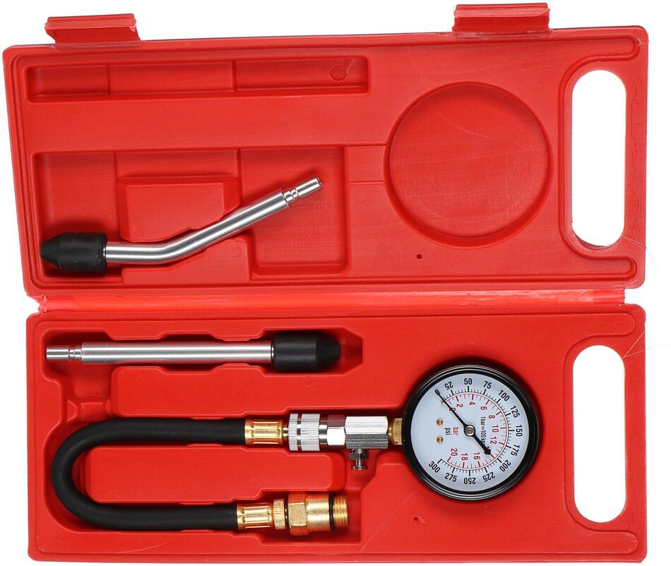 Sada pro testování komprese benzínových motorů MECHANIC ENGINE TESTER 4, 0-20bar, 4ks SIXTOL