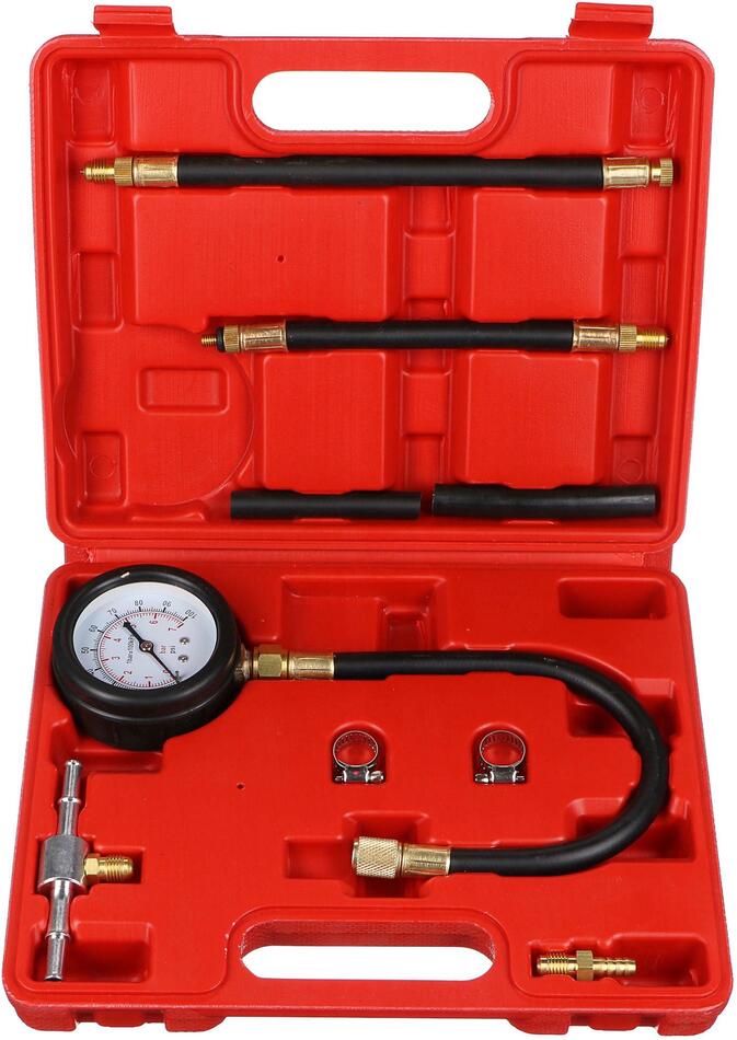 Sada pro testování tlaku benzínových motorů MECHANIC ENGINE TESTER 10, 0-7bar, 10ks SIXTOL
