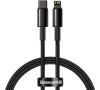 Kabel Baseus Tungsten Gold USB-C/Lightning 1m 20W černý
