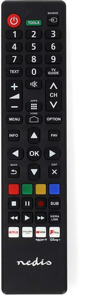 NEDIS předprogramovaný dálkový ovladač kompatibilní se všemi televizory Panasonic/Sharp (TVRC45PASHBK)